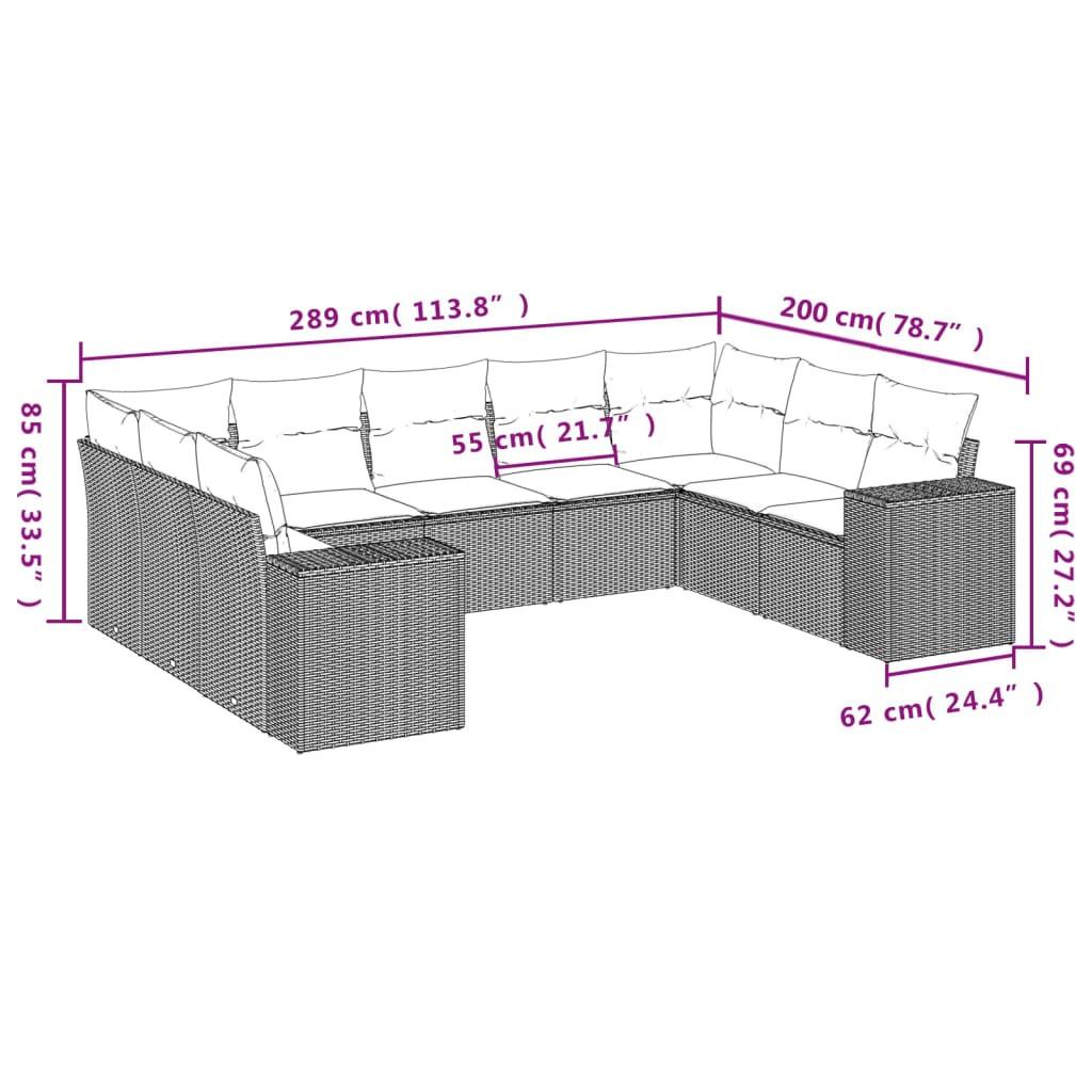 VidaXL set divano da giardino Polirattan  