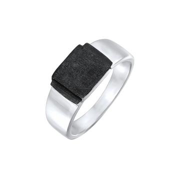 Bague Herren Siegelring Matt 925 Silber