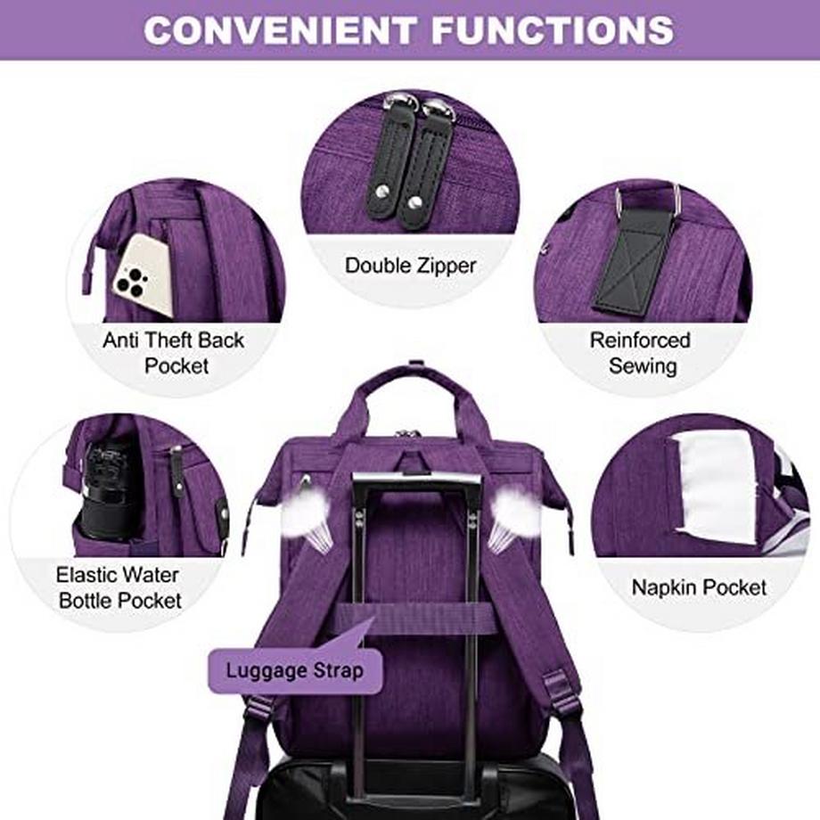 Only-bags.store 15.6 Zoll Laptop Rucksack Schul Reise Arbeitstasche mit Datenkabel  