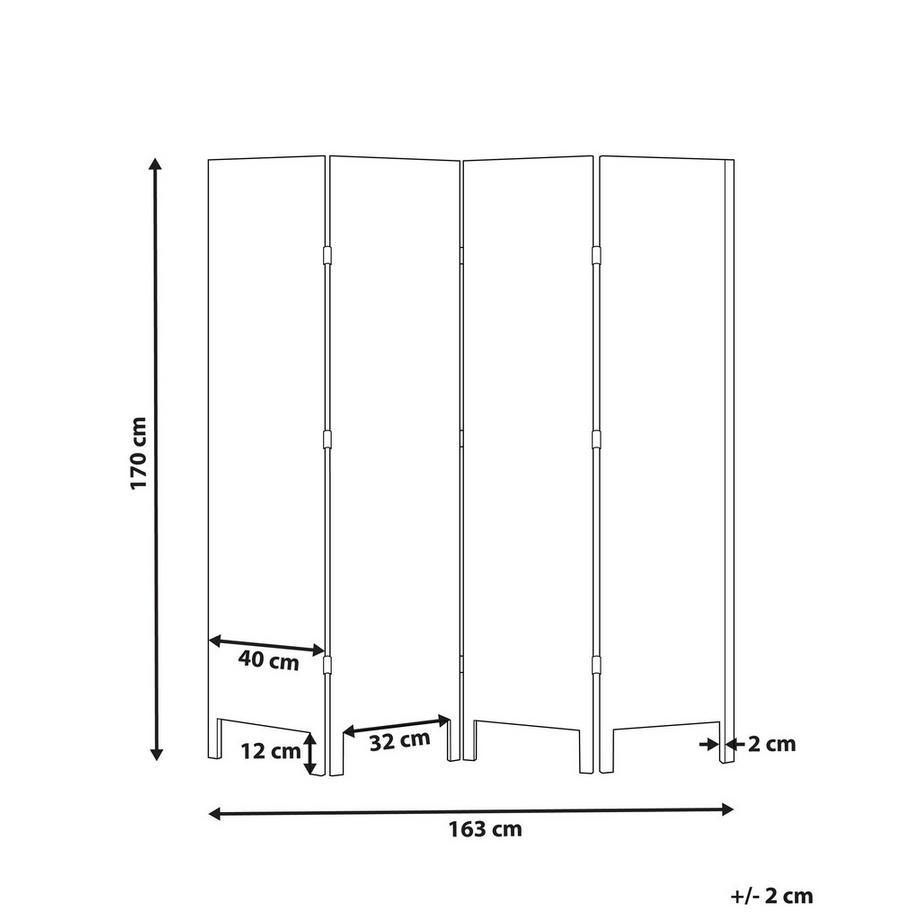 Beliani Raumteiler 4-teilig aus Paulownia-Holz  AVENES  