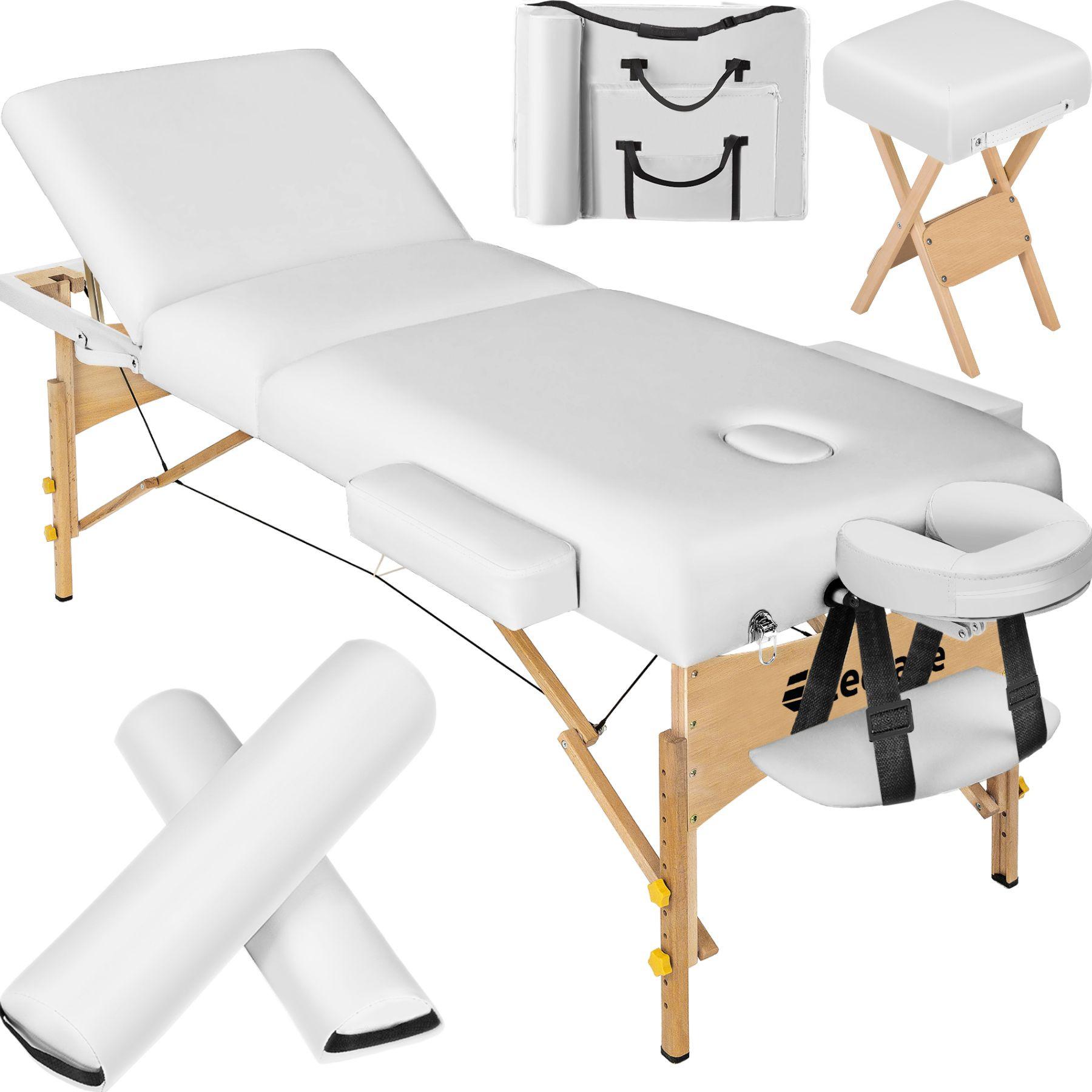 Tectake Set de table de massage 3 zones avec rembourrage de 10cm et châssis en bois  