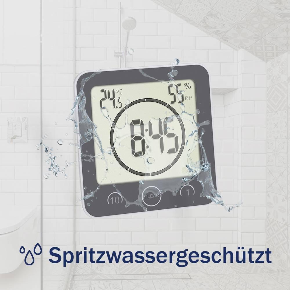 TFA Dostmann Horloge de salle de bain/cuisine avec minuterie  