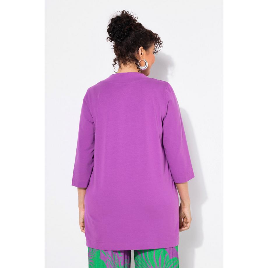 Ulla Popken Maglia lunga Taglio svasato Scollo a V Maniche 3/4  