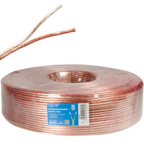 LogiLink  Lautsprecherkabel 2x2,5 100m Transparent 