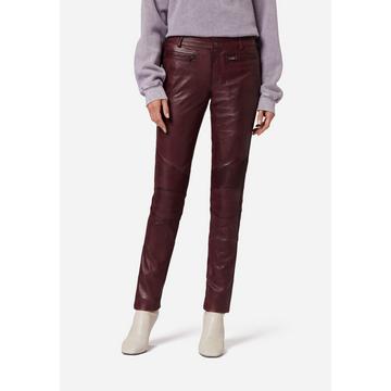 Pantaloni in pelle da donna Donna, con elementi da biker