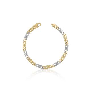 MUAU Schmuck  Bracelet Carrera bicolore jaune/blanc or 750, 22cm, 5mm 