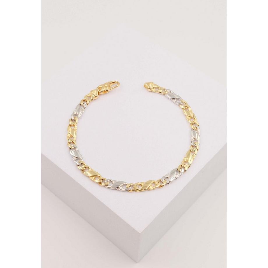MUAU Schmuck  Armband Carrera Bicolor Gelb-/Weissgold 750, 22cm, 5mm 