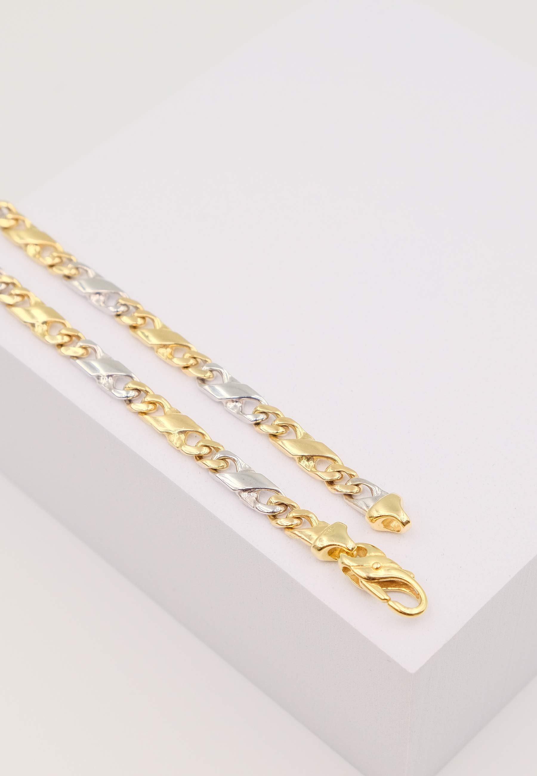 MUAU Schmuck  Bracelet Carrera bicolore jaune/blanc or 750, 22cm, 5mm 
