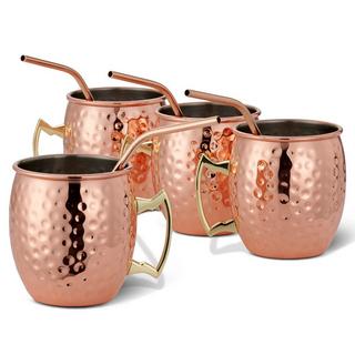 Oak & steel Edelstahl Moscow Mule Gläser 4er Set  