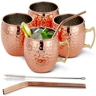 Oak & steel Edelstahl Moscow Mule Gläser 4er Set  