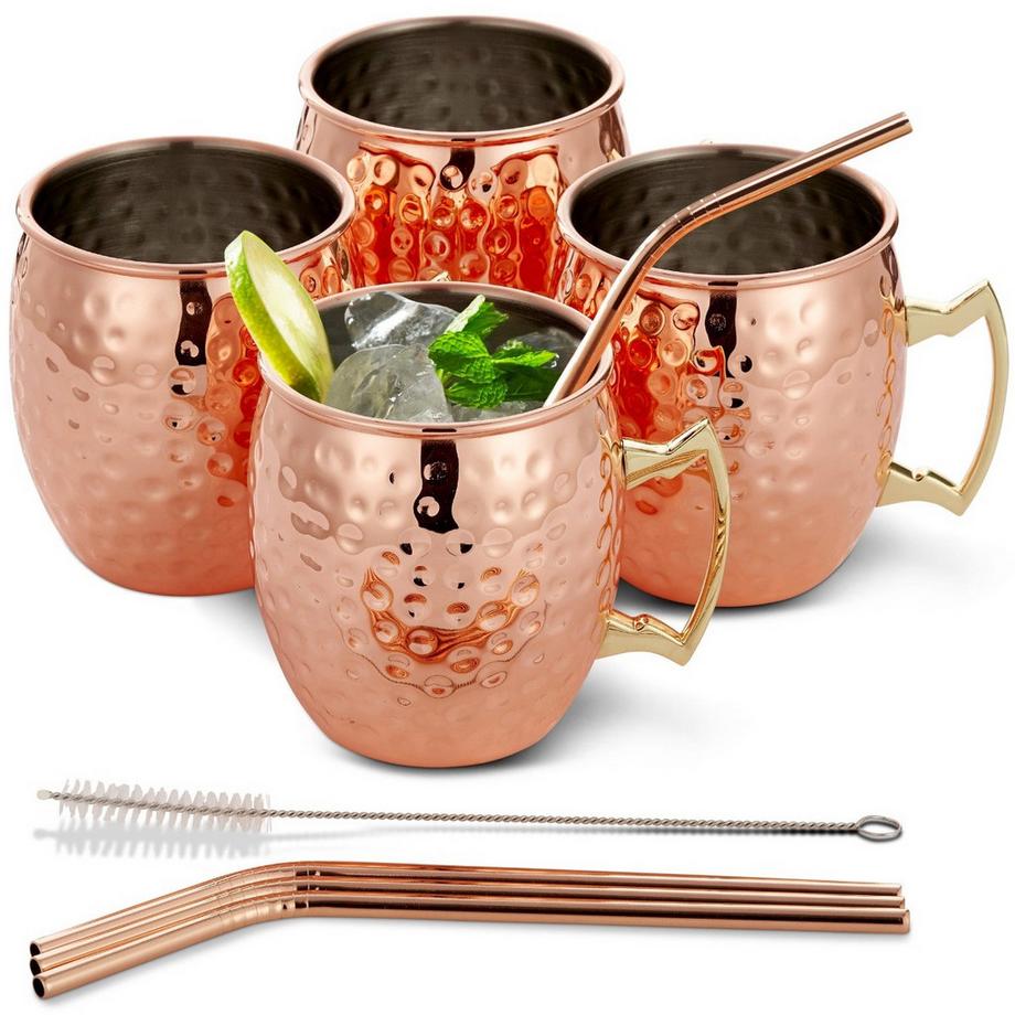 Edelstahl Moscow Mule Gläser 4er Set