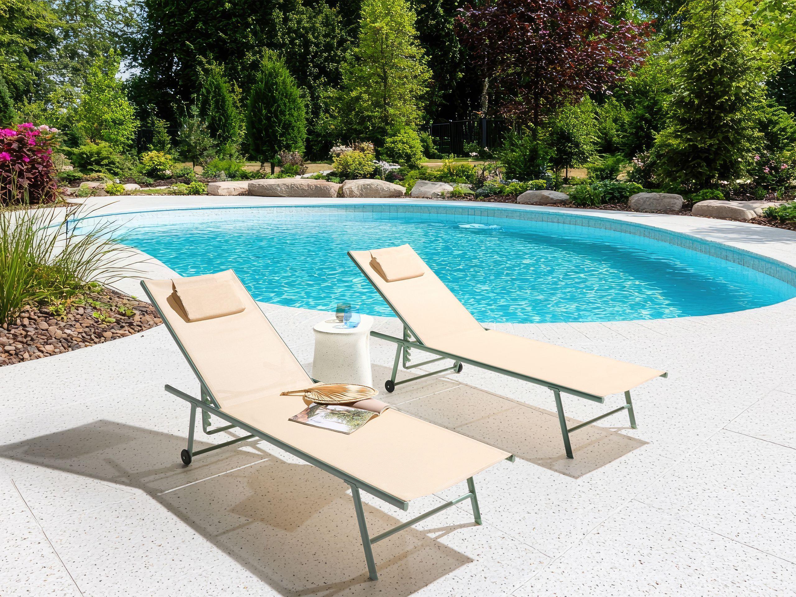 Beliani Lot de 2 transats en Acier Moderne SORONI  