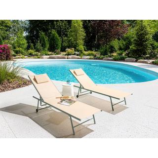 Beliani Lot de 2 transats en Acier Moderne SORONI  