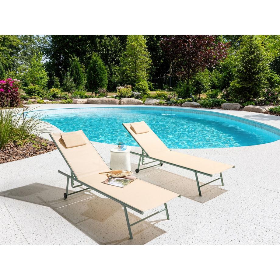 Beliani Gartenliege 2er Set aus Stahl  SORONI  