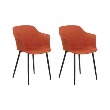 Lot de 2 chaises de salle à manger en Tissu Rétro ELIM