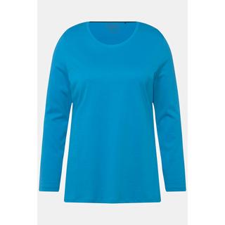 Ulla Popken  T-shirt à manches longues et col rond, coupe Slim Fit 