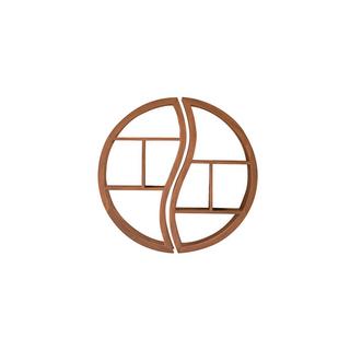 Tikamoon Kinder-Wandregal aus massivem Teakholz Ying Yang  