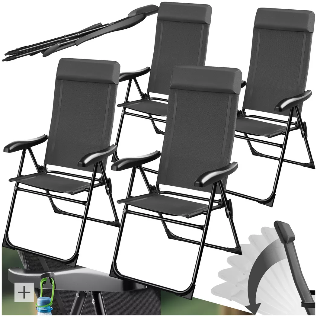 tectake Camping Chair Muritz in Dark Grey