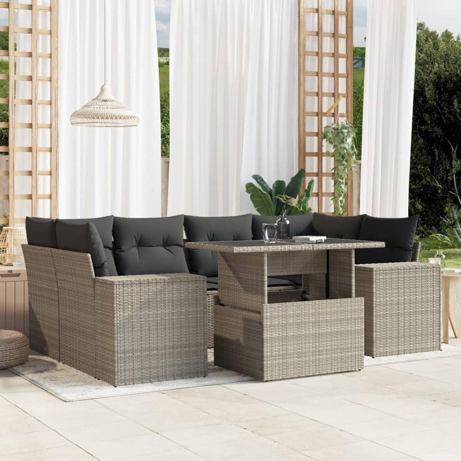 VidaXL Ensemble de canapés de jardin rotin synthétique  