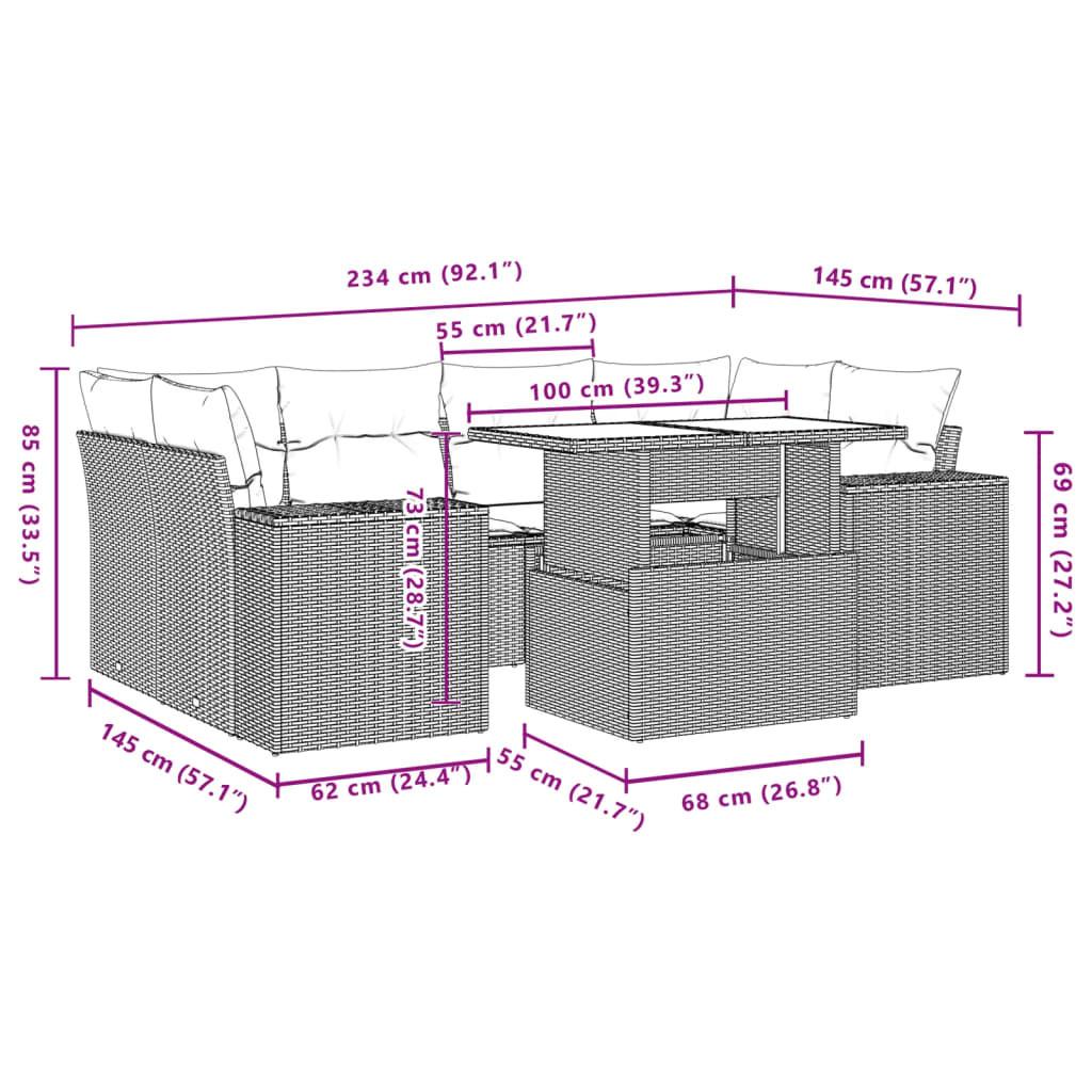 VidaXL set divano da giardino Polirattan  