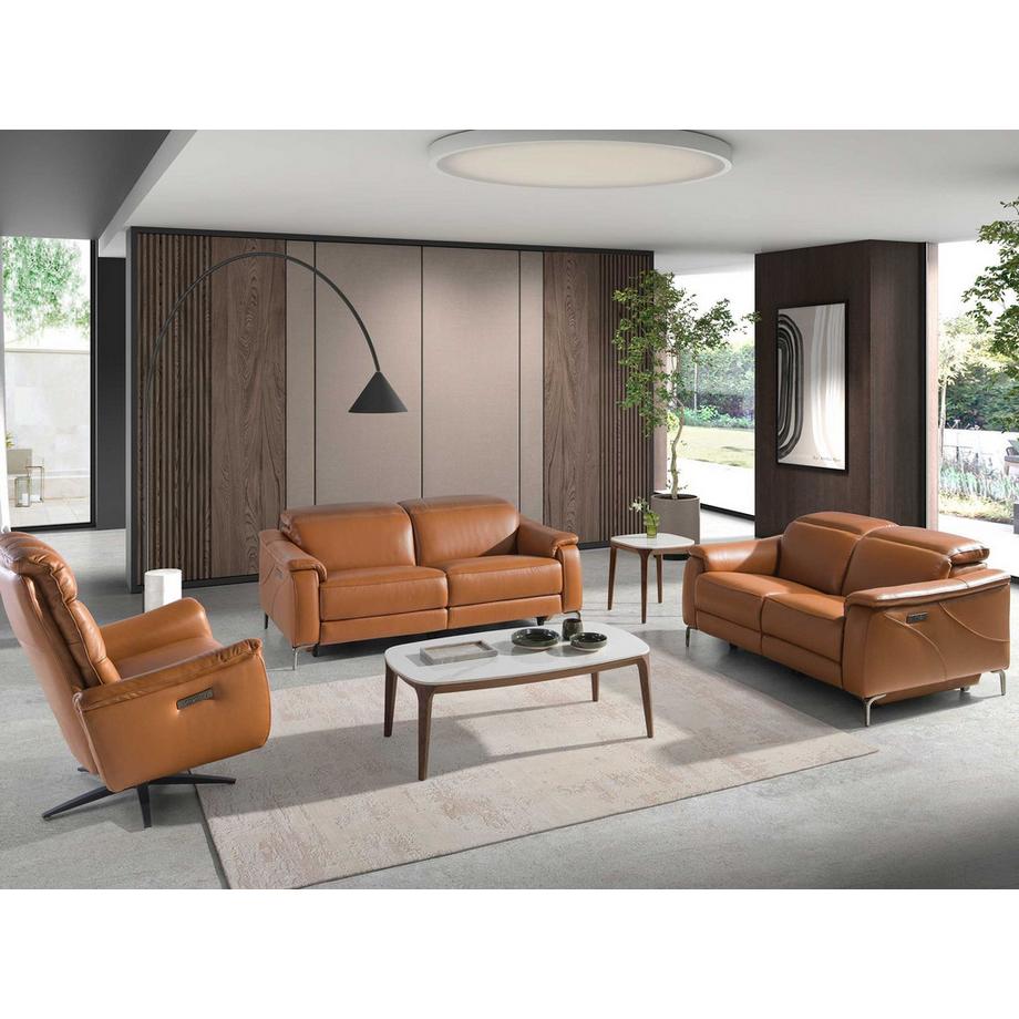 ANGEL CERDA Tavolo ovale in marmo porcellanato e noce  