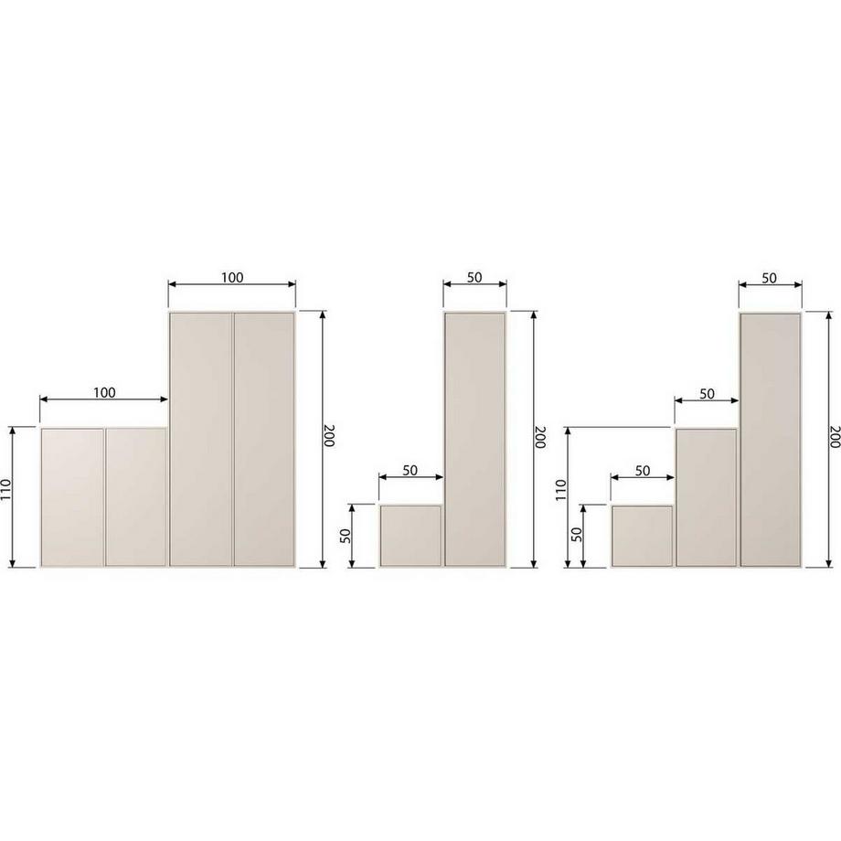 mutoni Armoire Daily Double pin gris dakar 100x200  