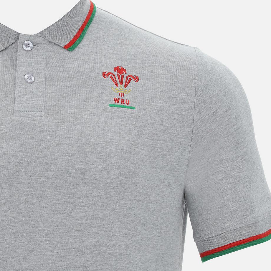 macron Wales Rugby 2020/21 Piqué Baumwoll Poloshirt  