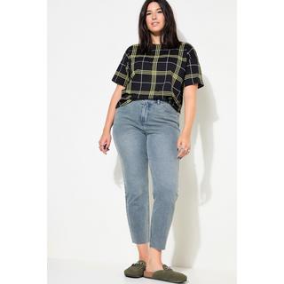 Studio Untold  Jean Mom 5 poches, coupe Wide Legs, ourlet effiloché 