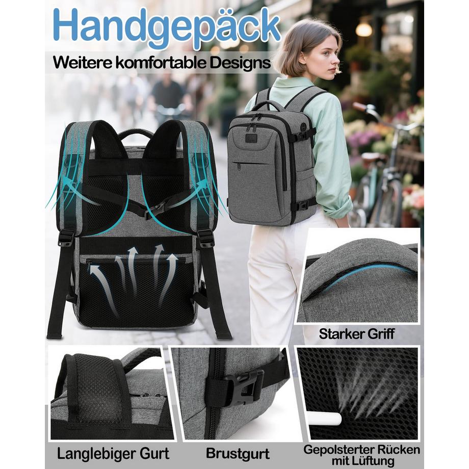 Only-bags.store Handgepäckrucksack Klein für Ryanair, Reiserucksack Tasche  