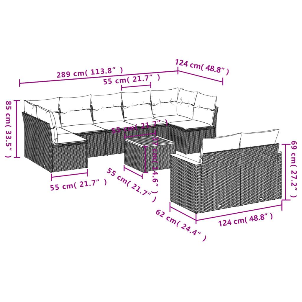 VidaXL set divano da giardino Polirattan  