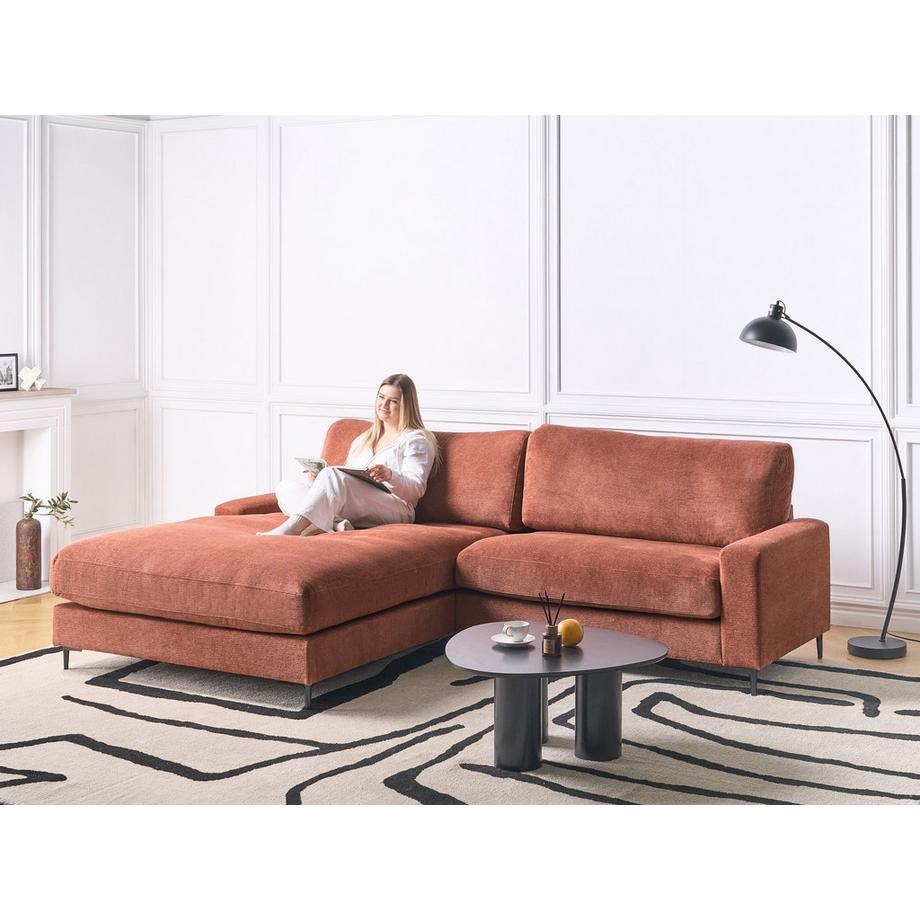 Beliani Canapé d'angle côté droit en Tissu Minimaliste MALOY  