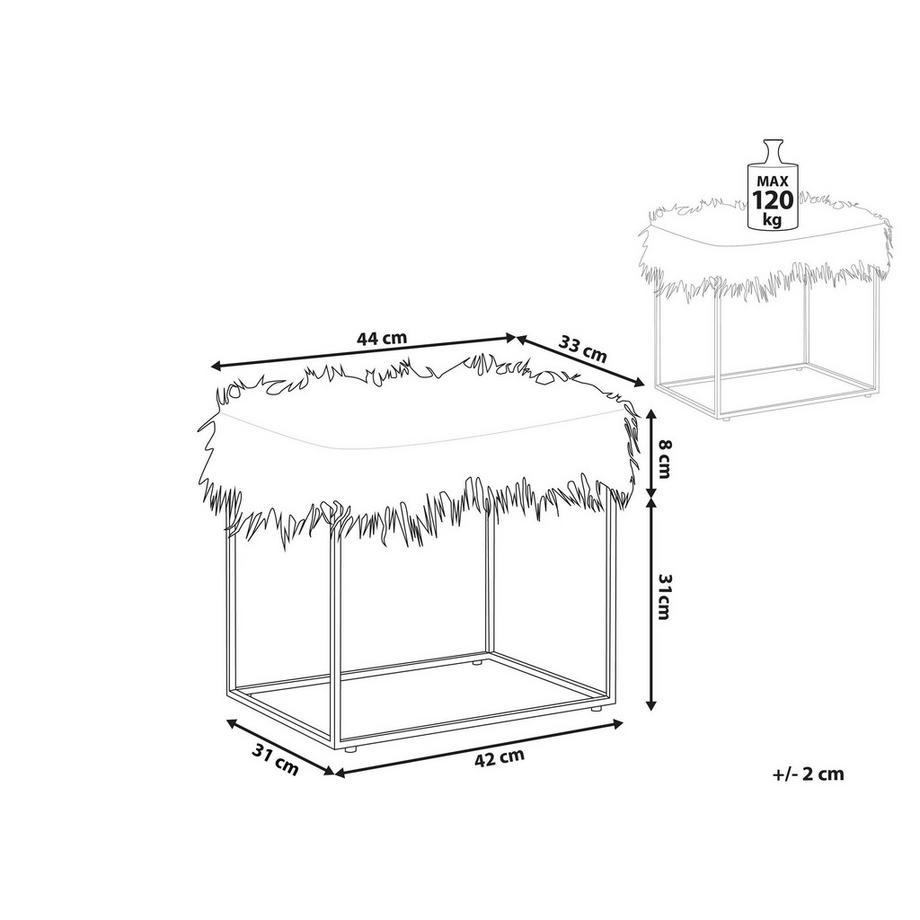 Beliani Hocker aus Stoff Modern MANHATTAN  