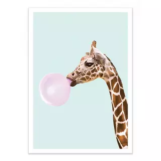 Wall Editions  Art-Poster - Bubblegum Giraffe - Paul Fuentes - 50 x 70 cm 