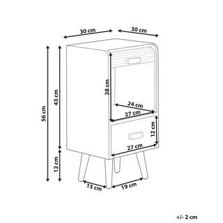 Beliani Comodino 1 cassetto en Fibra a media densità (MDF) Moderno NESIKA  
