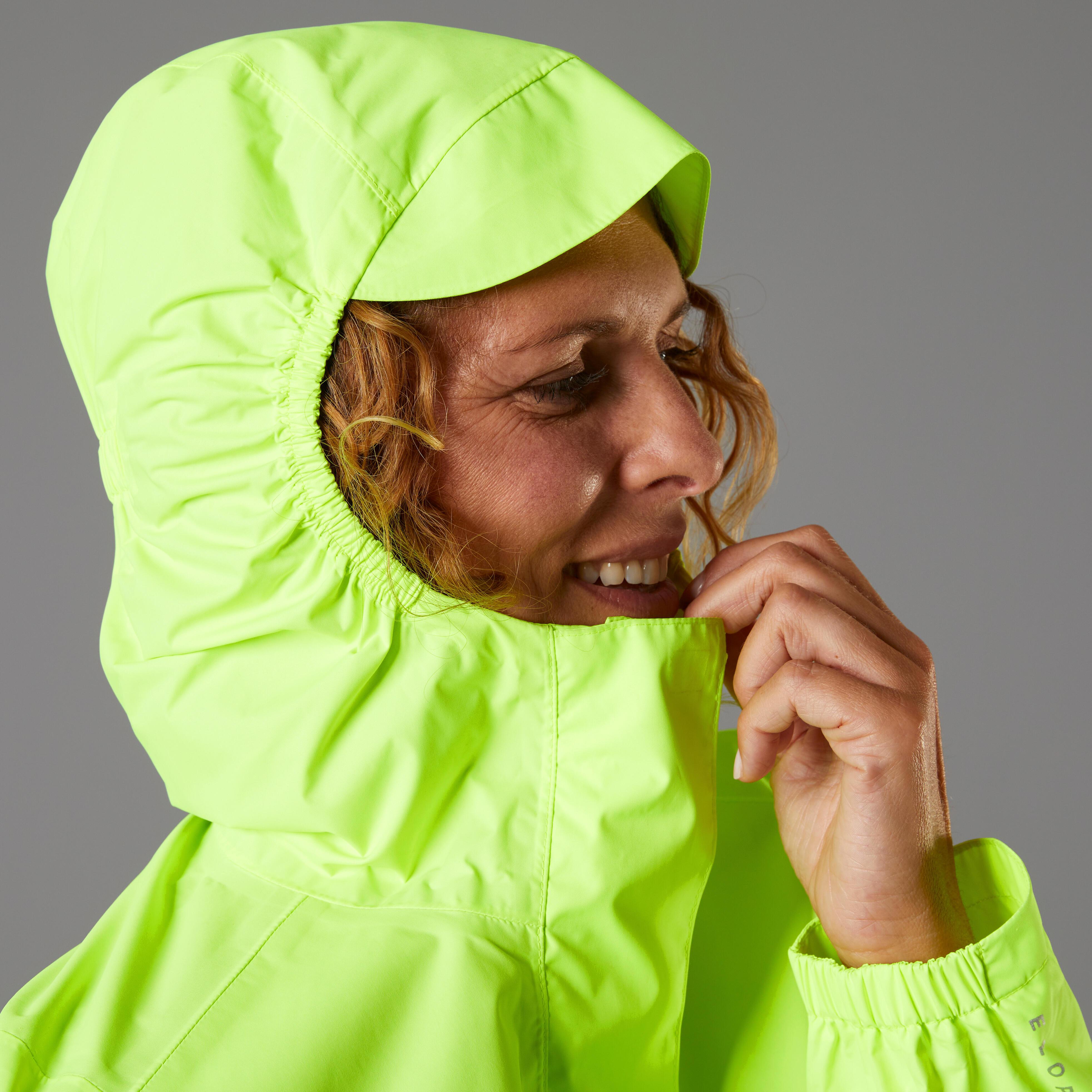 BTWIN City 120 Damen Fahrrad Regenjacke Sichtbarkeit Neongelb  