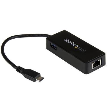 Adaptateur réseau USB-C vers RJ45 Gigabit Ethernet avec port USB supplémentaire - M/F - USB 3.1 Gen 1 (5 Gb/s)