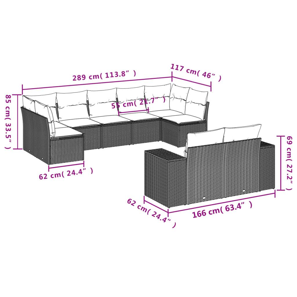 VidaXL set divano da giardino Polirattan  