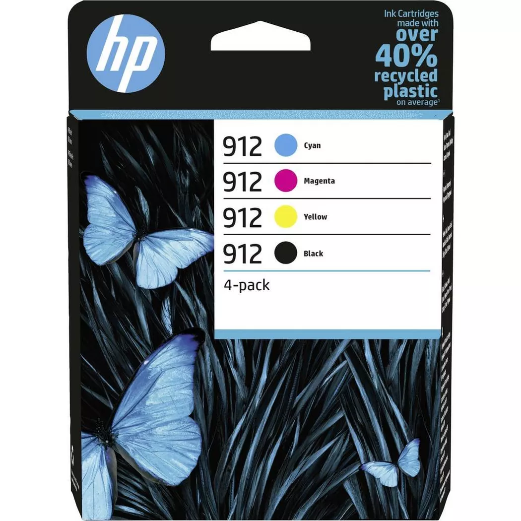 Hewlett-Packard – 912 4er-Pack Original-Druckerpatronen Schwarz/Cyan/Magenta/Gelb, Multicolor, One Size