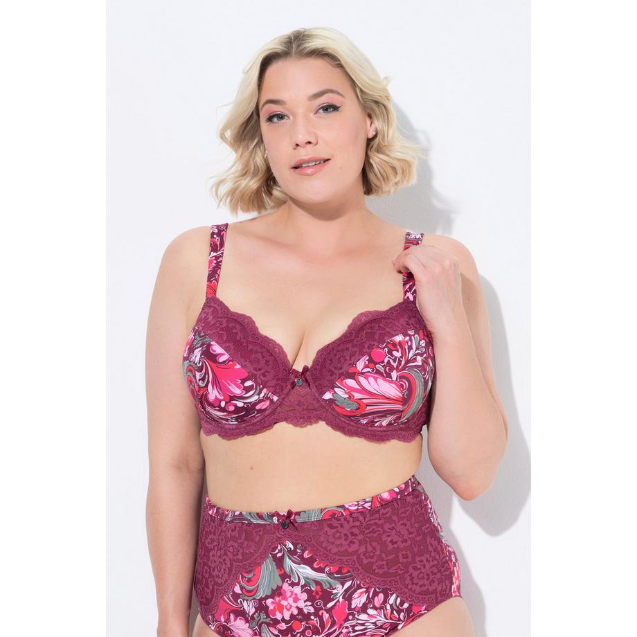 Ulla Popken Soutien-gorge à armatures bonnets souples dentelle florale  