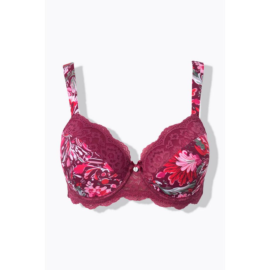 Ulla Popken Soutien-gorge à armatures bonnets souples dentelle florale  