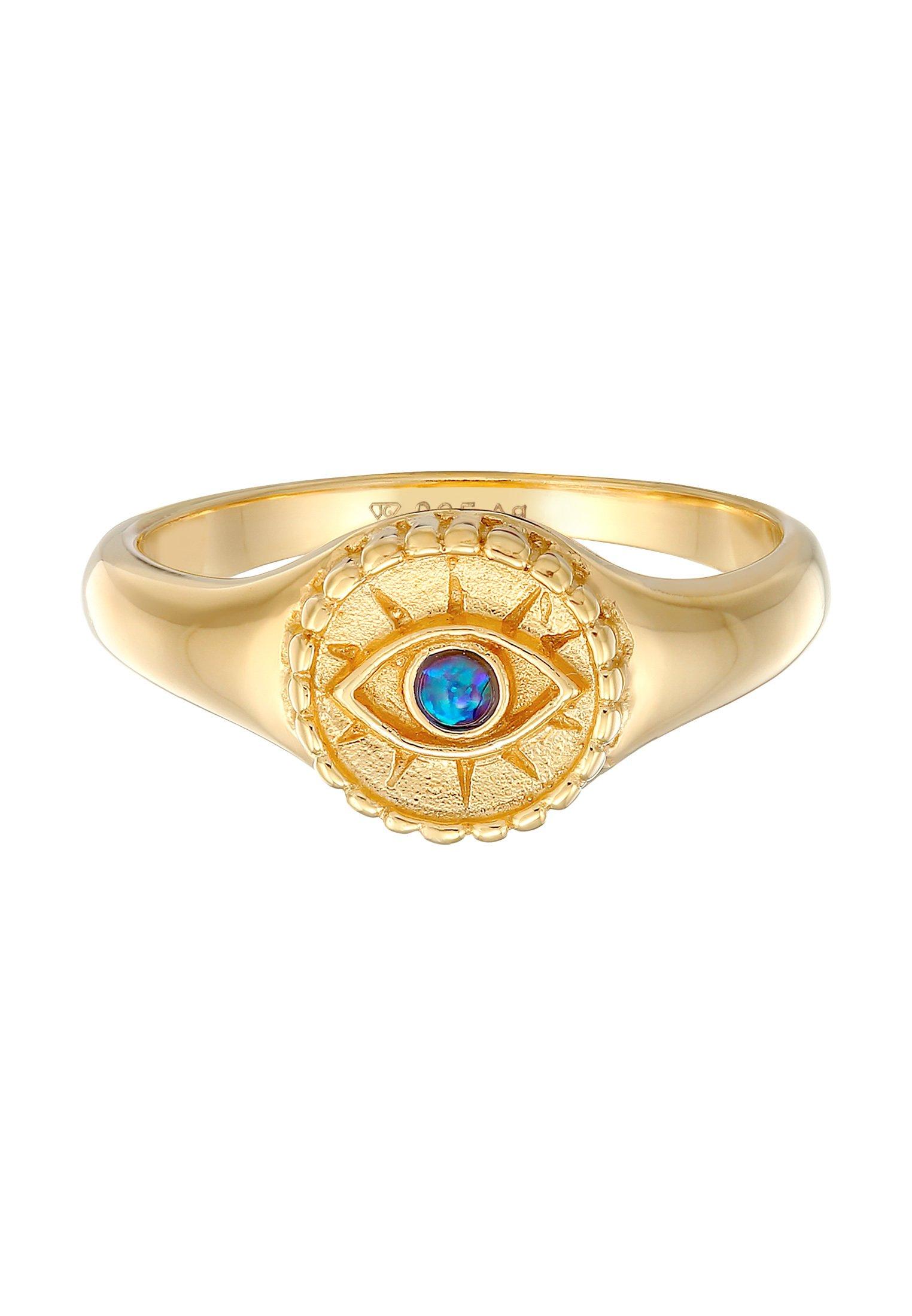 Elli  Ring Elli Ring Siegelring Evil Eye Blue Synth. Opal 925 Silber 