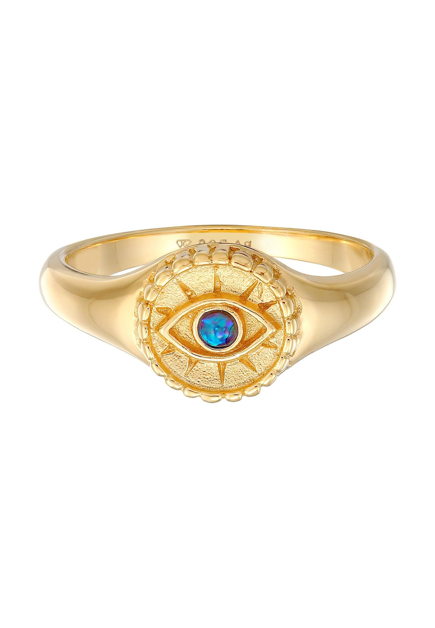 Elli  Bague Siegelring Evil Eye Blue Synthetischer Opal 925 Silber 