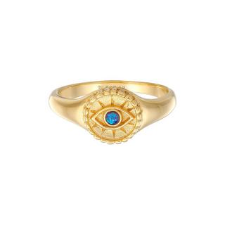 Elli  Ring Elli Ring Siegelring Evil Eye Blue Synth. Opal 925 Silber 
