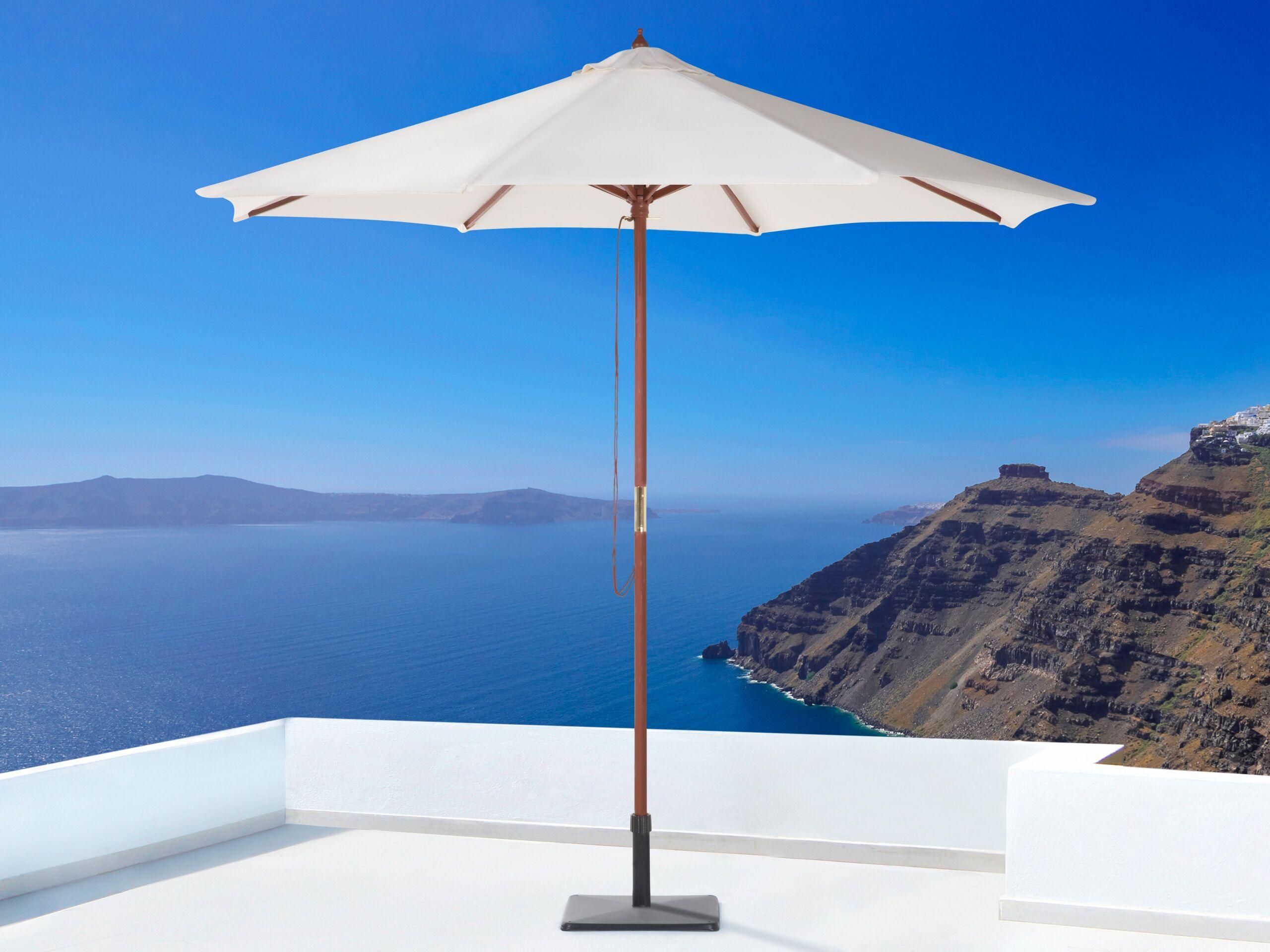 Beliani Table avec chaises et parasol en Acacia Traditionnel TOLVE  