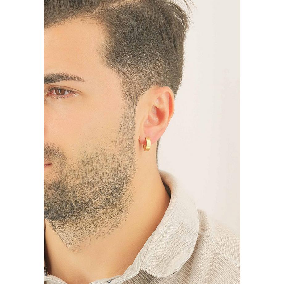 MUAU Schmuck  Creolen Gelbgold 750, 14mm 