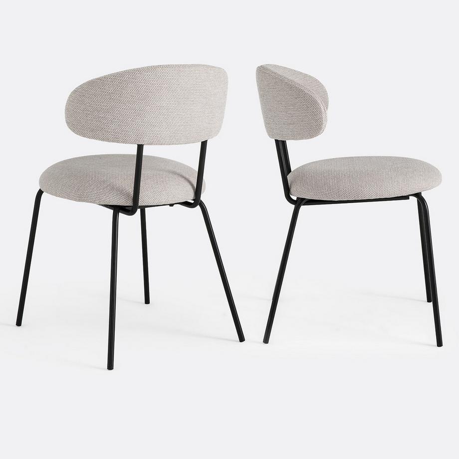 La Redoute Intérieurs Lot de 2 chaises tissu  