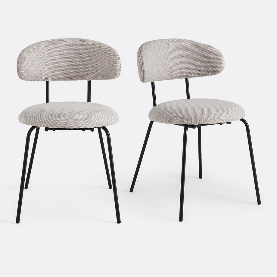 Lot de 2 chaises tissu