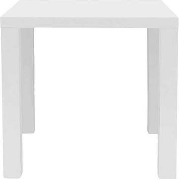 Table à manger haute brillance 80x80 blanc