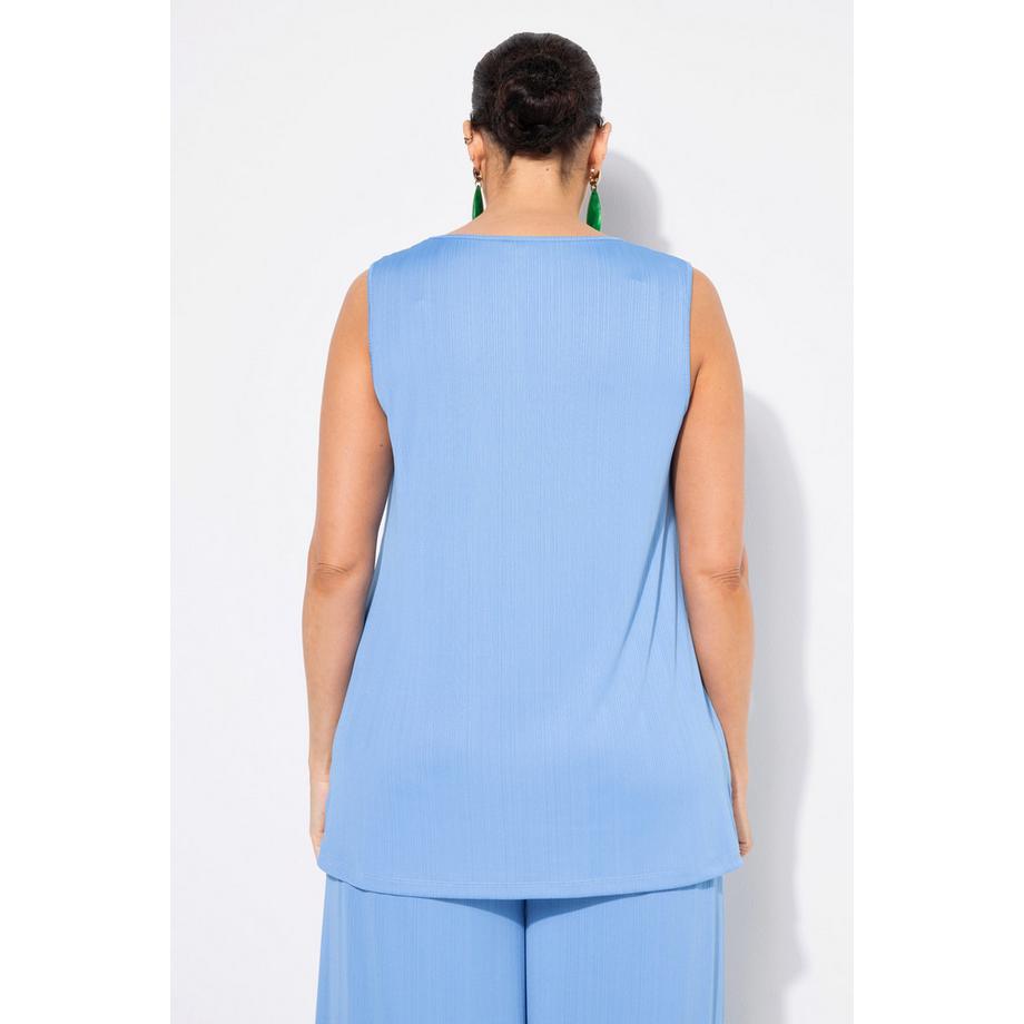 Ulla Popken Débardeur Côtelé A-Ligne Sans Manches Décolleté Carré  