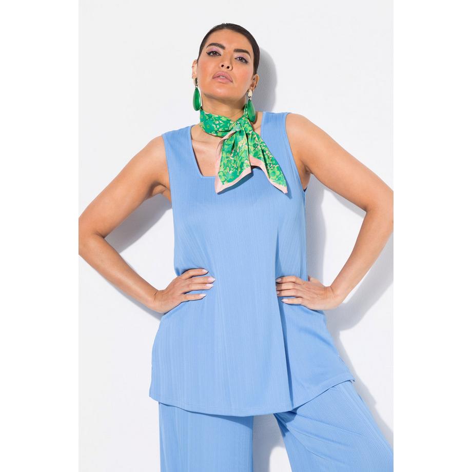 Ulla Popken Débardeur Côtelé A-Ligne Sans Manches Décolleté Carré  